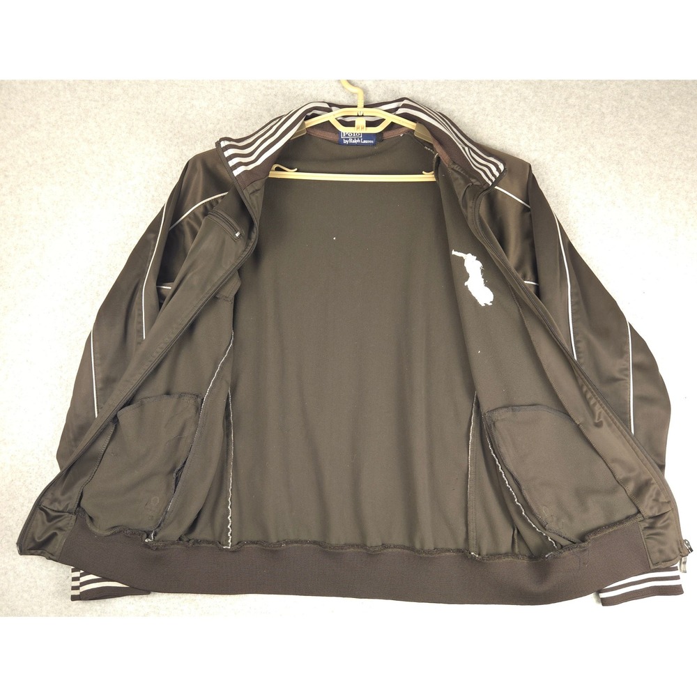 Polo Ralph Lauren Big Pony Tracksuit Brown White Stripe Jacket Pants Set READ - Picture 5 of 16